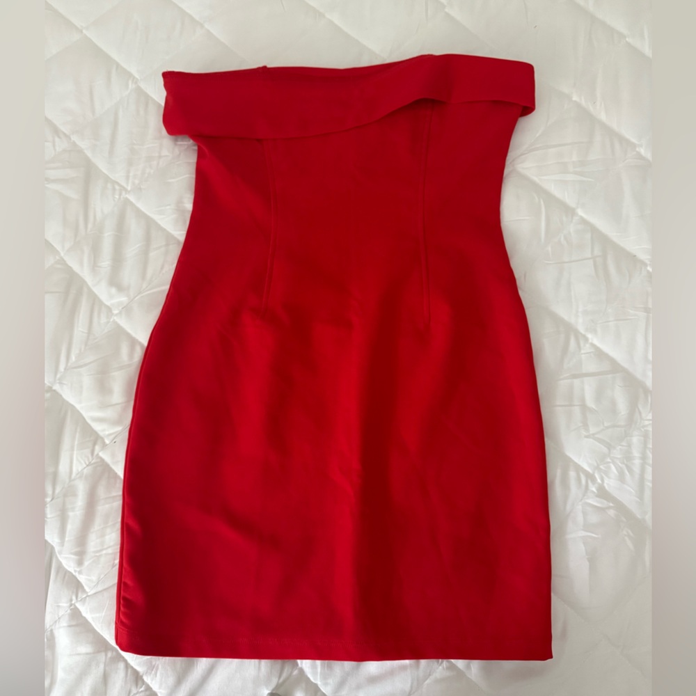 Red Strapless Corset Dress